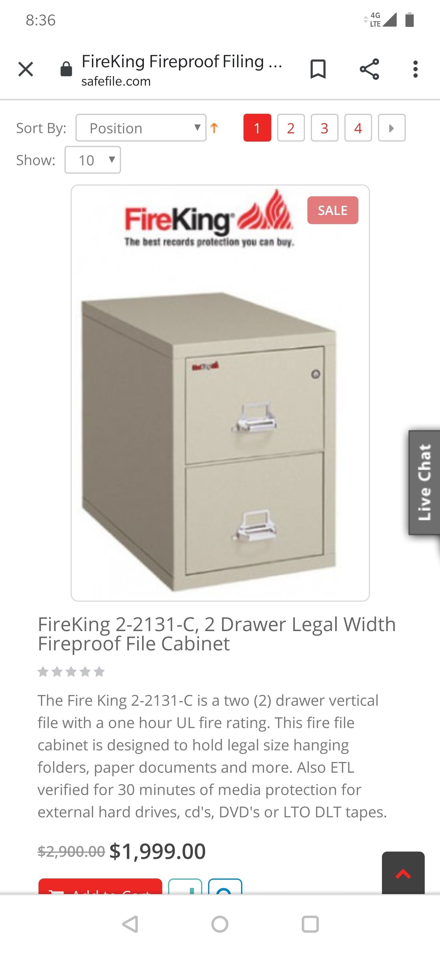 New FireKing25 File Cabinet
