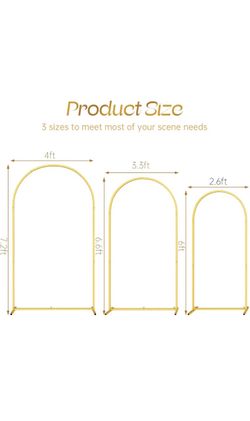 Set of 3 metal arched backdrops and covers