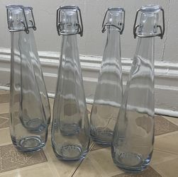 VIVREAU Glass Water Bottles – Set of 6