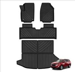 YITAMOTOR Floor Mats Set Fits for 2025 2026 Chevy Equinox (Not for EV) & GMC Terrain 2025 2026, All Weather TPE Rubber Car Automotive Floor Mats Trunk