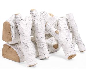Barton 6Pc Ceramic Log Set Birch Wood Style w/Stackable Gas Heat Resistant Outdoor Indoor Fireplace Fire Wood Fake Realistic
Brand new in box 🎁