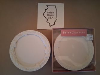 NEW Set of 4 Terra Coasters with Grapevine Edging---2 Sets Available
