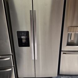 REFRIGERATOR  WHIRLPOOL  SIDE BY SIDE STAINLESS STEEL SCRATCH ONLY 