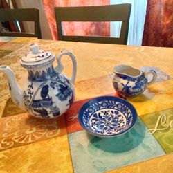 Blue and White Porcelain Tea Set