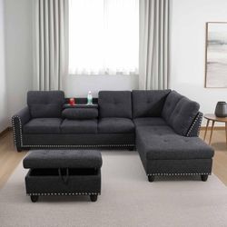 Beverly Fine Funiture Sectional Couch Sofa Set-No ottoman 
