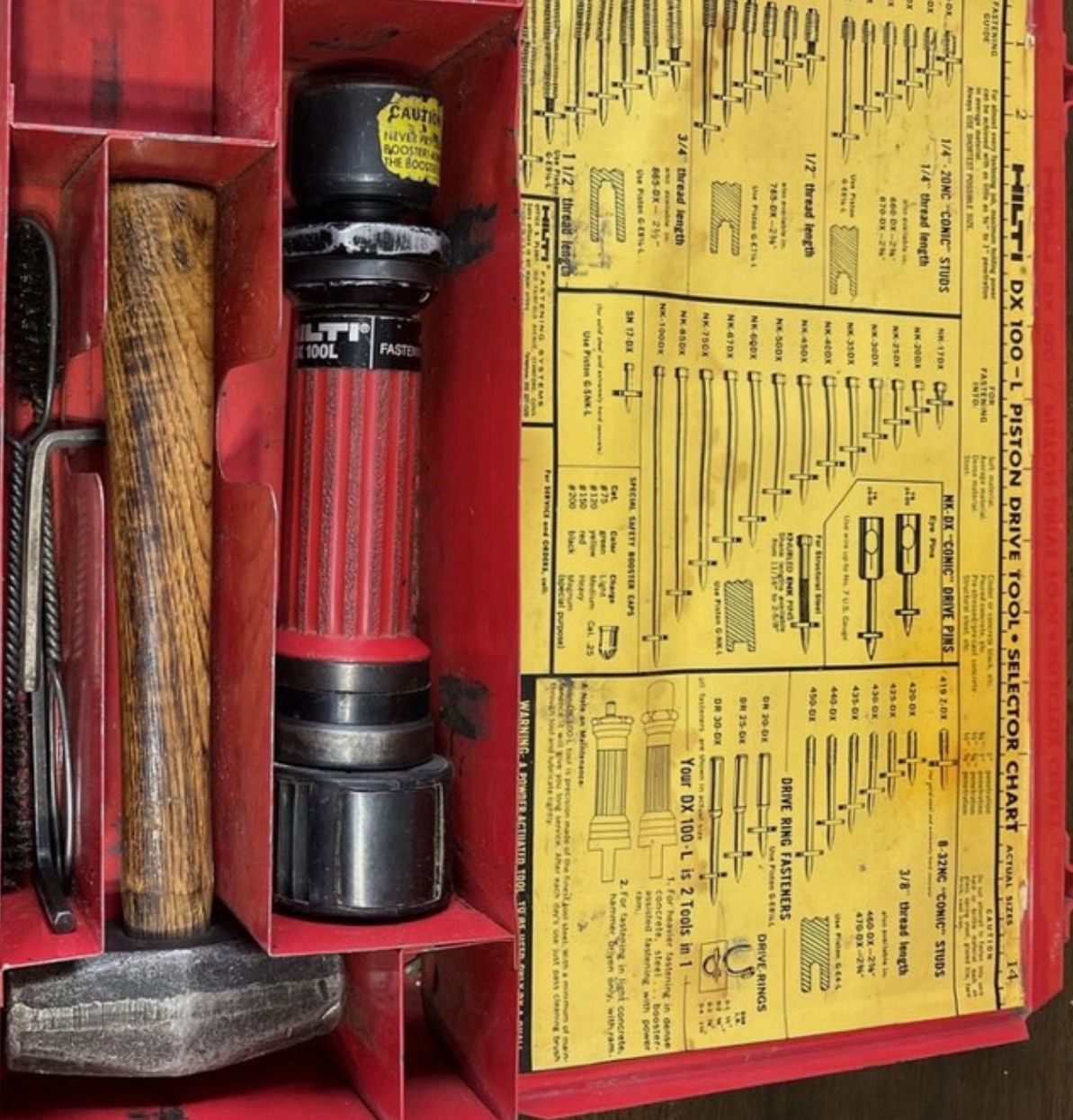 Hilti DX 100 L Piston Drive Tool Kit in Metal Case Fastening System