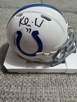 Khari Willis Indianapolis Colts Signed Autograph White Mini Football Helmet -JSA