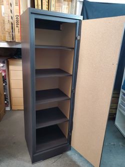 New Assembled Grey Wardrobe Closet Storage Shelving Cabinet With Mirror Door. Available With Hanging Bars As Well