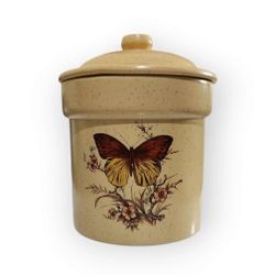 Butterfly Cookie Jar - Canister Jar Yellow Treat Jar