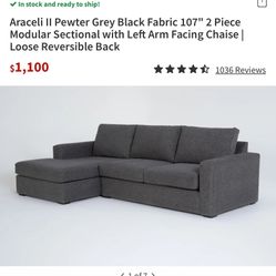 Living Spaces 2 Piece Sectional 