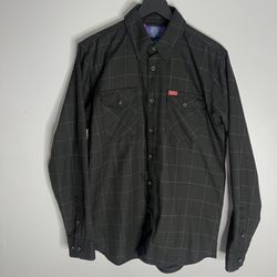 Dixxon Flannel Company Pinhead Button Down Shirt Mens Medium Black