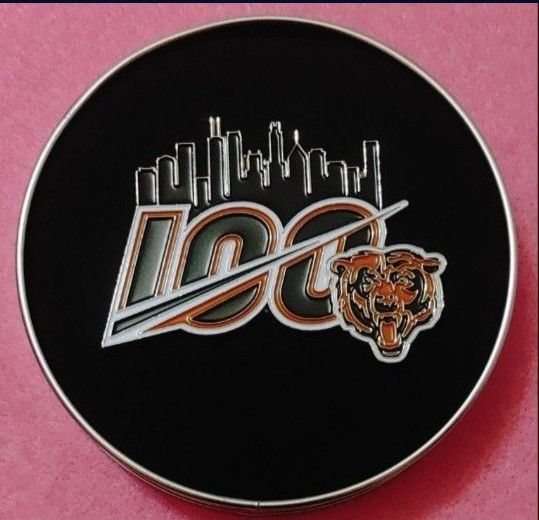 Chicago Bears 2019 "100th Anniversary" LARGE SKYLINE 2 PRONG COLLECTOR'S Pin By Aminco (UNUSED IN TIN)π EXTREMELY RARE!π€― Please Read Description.