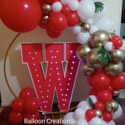 Balloon Circle And Led School Letter