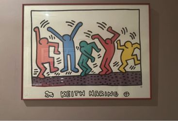 Vintage 90’s Rare Keith Haring Dancers Geniune Lithograph Picture Art