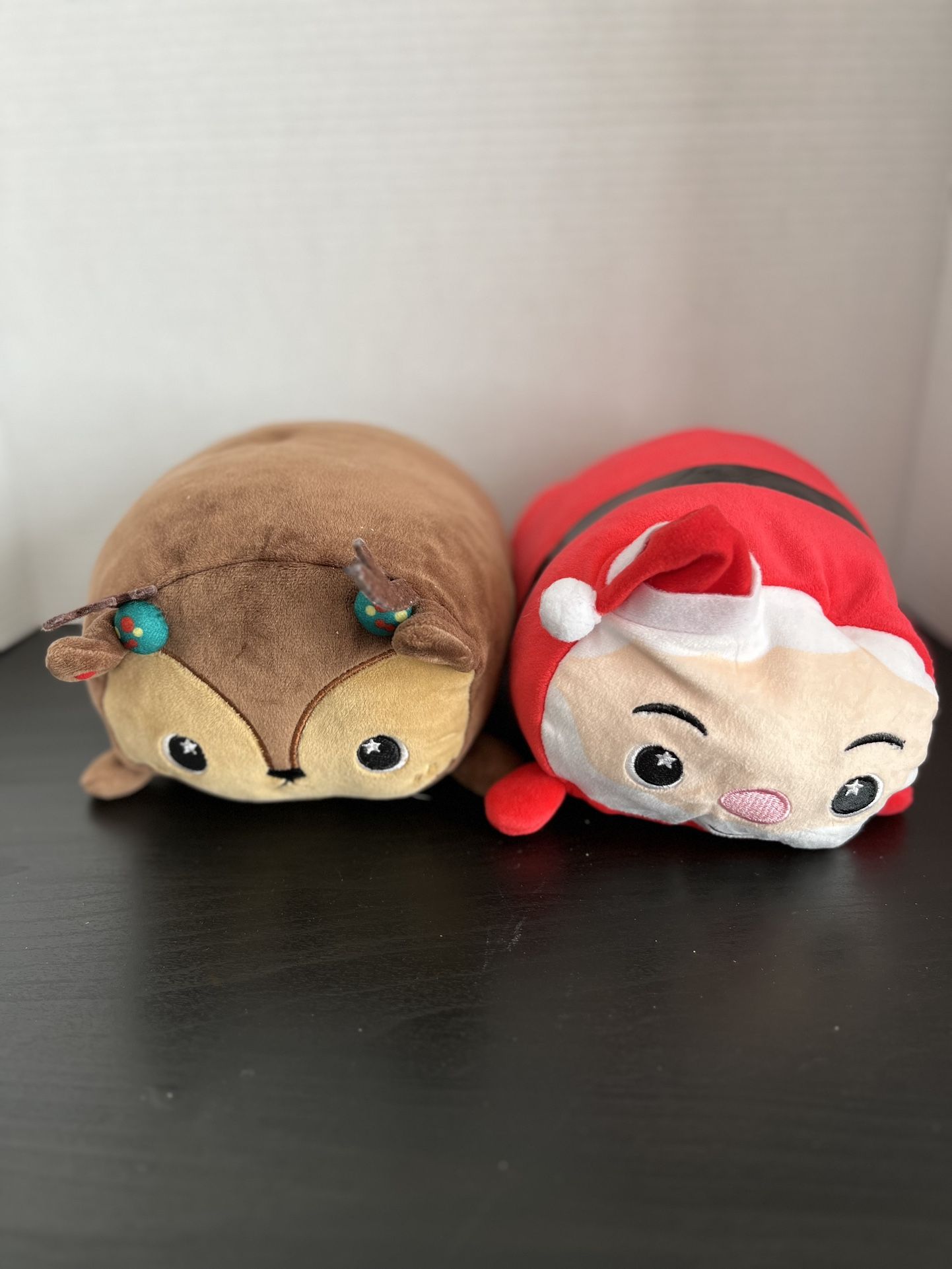 Moosh Moosh Santa And Reindeer Plushie Pillow