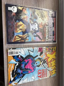 Marvel XMen comic books and VHS plus Punisher Comic Book