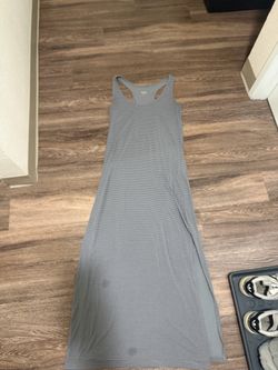 Large Mossimo Supply Co. Gray Striped Racerback Maxi Dress