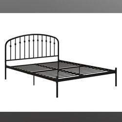 New QUEEN black metal bed frame
