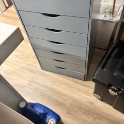 9-Drawer Office Storage Cabinet is a grey, vertical storage unit