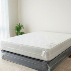 New Queen Size Mattress regular With Boxspring Set 