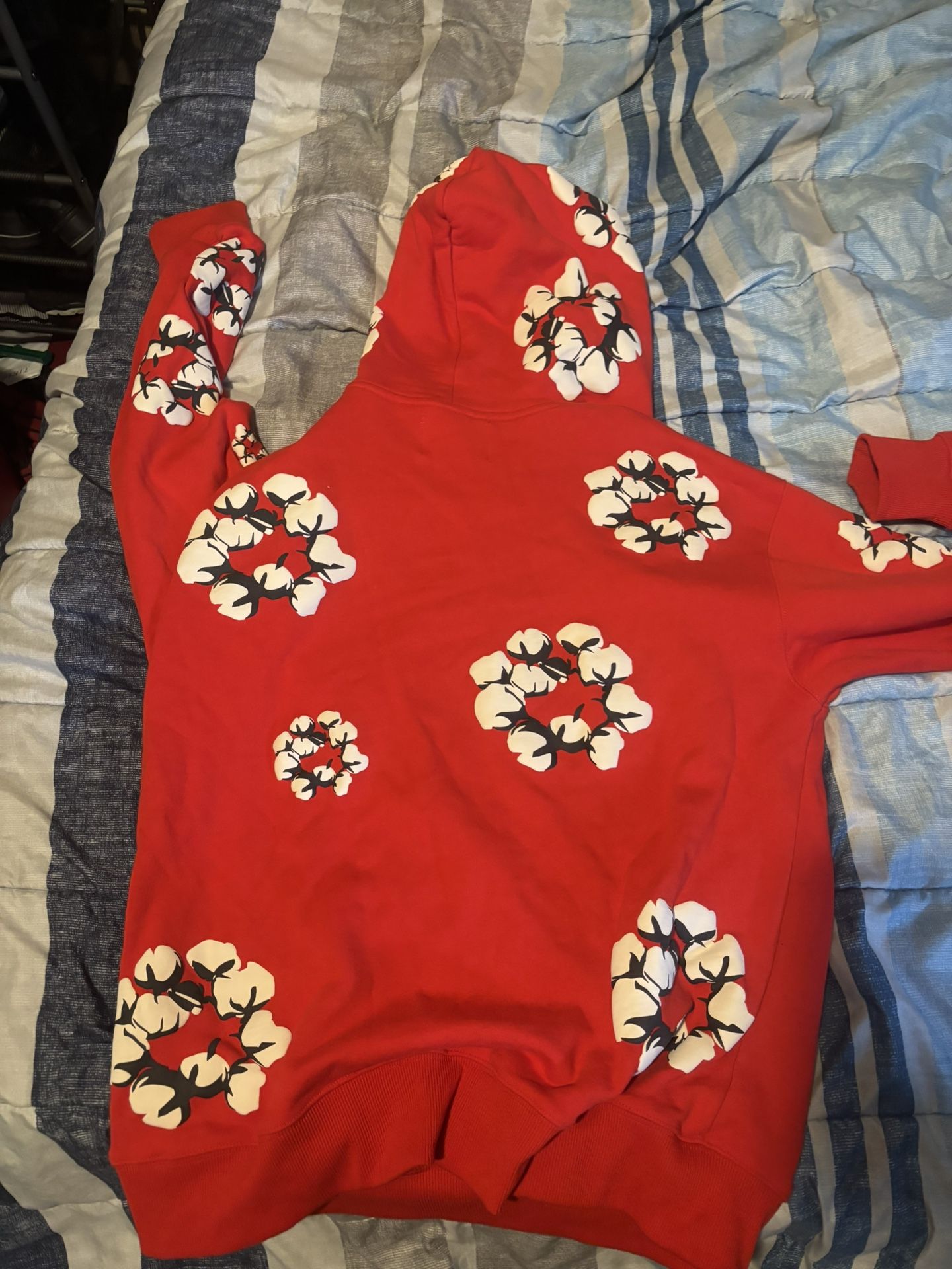 Red Deniem Tears Hoodie