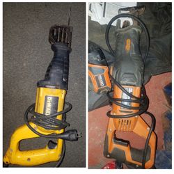 Dewalt and ridgid reciprocating saws corded