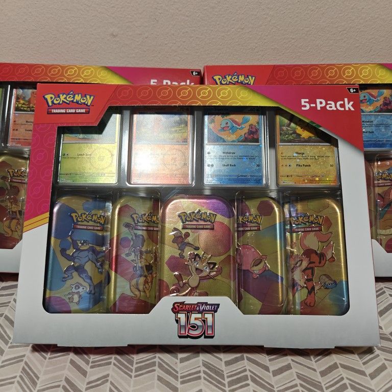 Pokemon Scarlet & Violet 151 5 Pack Mini Tins Costco Display