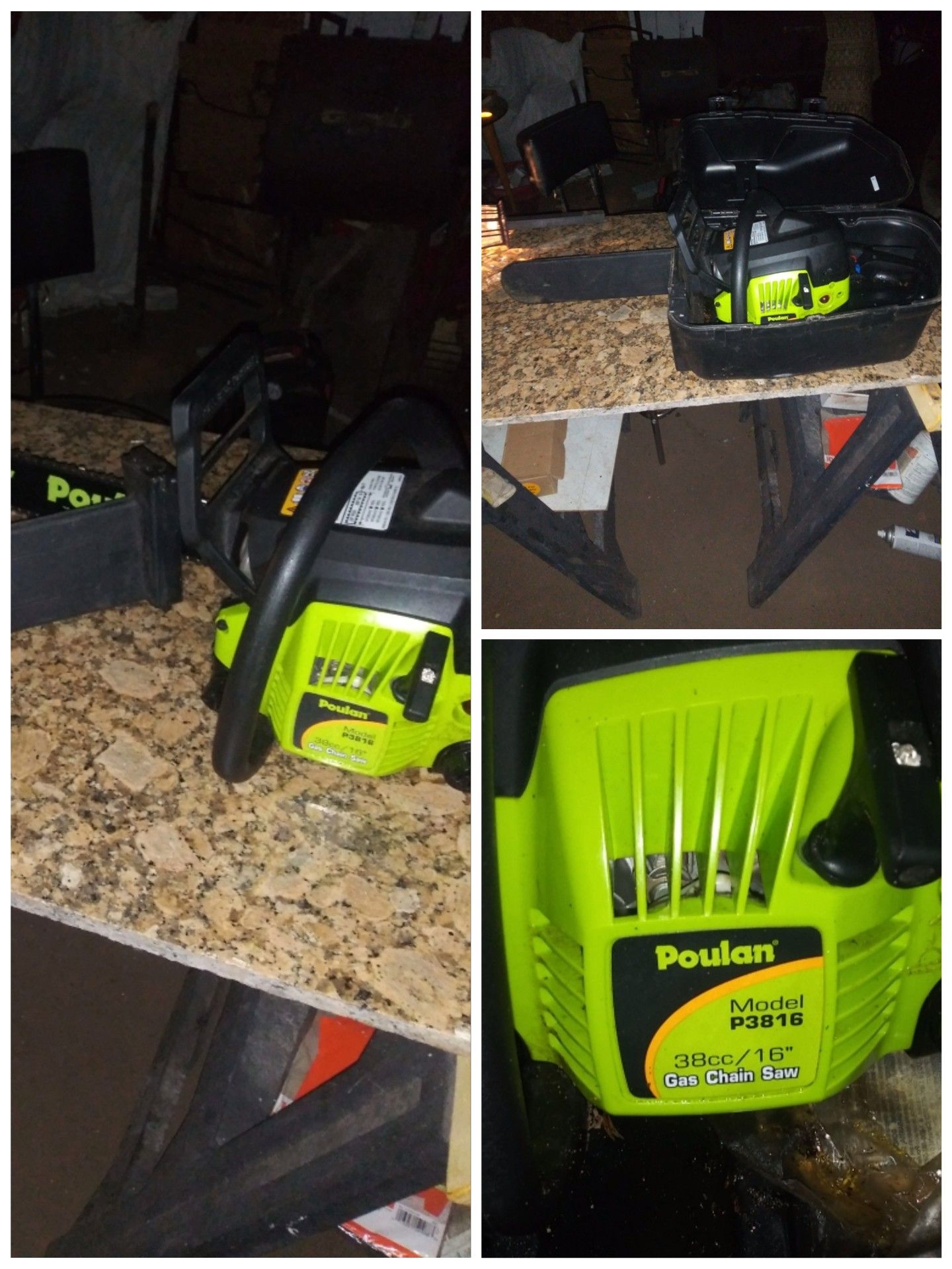 16" Poulan Gas Powered Chainsaw and Covers.