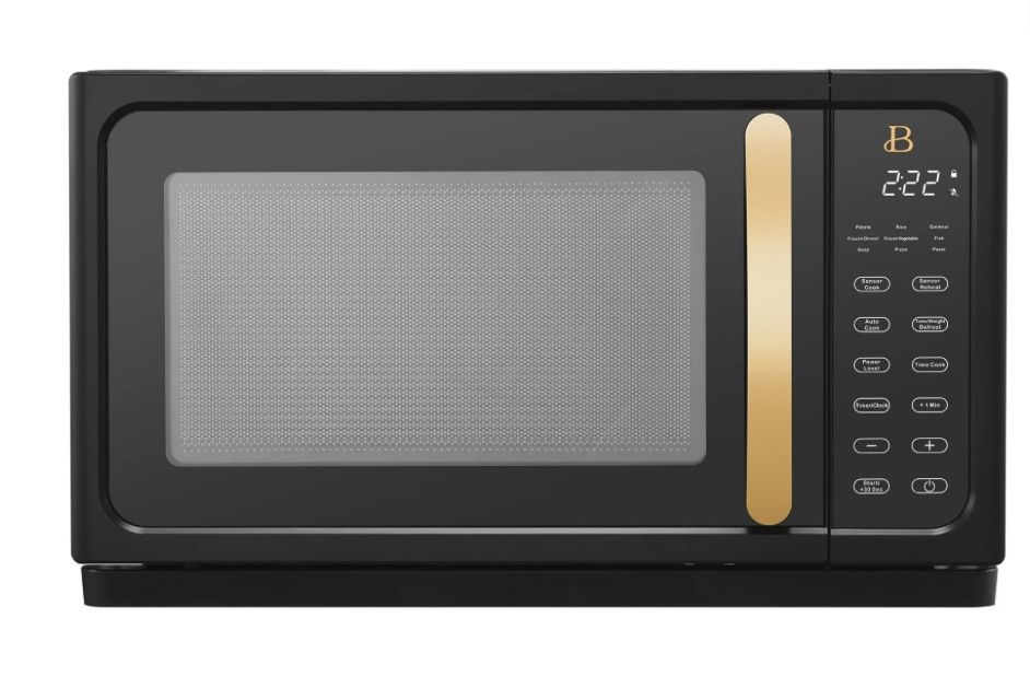 Beautiful 1.1 Cu ft 1000 Watt, Sensor Microwave Oven, Sesame Black by Drew Barrymore, New