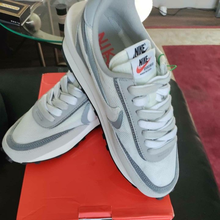 Sacai Nike Nike Waffle Summit White On Feet X Sacai Ldwaffle