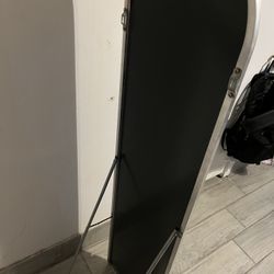 Arched Silver Full-Length Mirror with Metal Frame and Stand