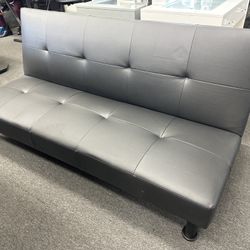 New Black Convertible Futon Sofa Bed