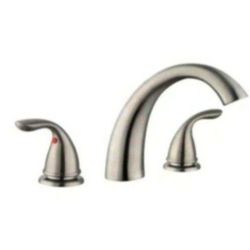 Glacier Bay Builders 2-Handle Deck-Mount Roman Tub Faucet in Brushed Nickel