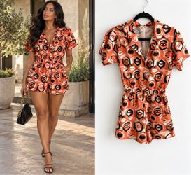 Dazey LA Abstract Print Romper – Women’s Small
