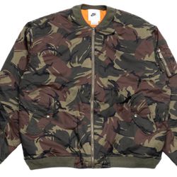 New Nike Camo Bomber MA1 Flight Jacket LARGE