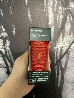 Starbucks Mexico Red Chrome Studded Keychain