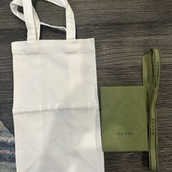 Gucci Gift Box ,ribbon With Linen Tote Bag 