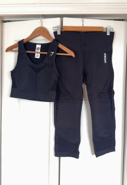 Gymshark Black Leggings and Top size M