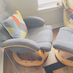 Swivel Recliner Chair with Ottoman – $150 (OBO)