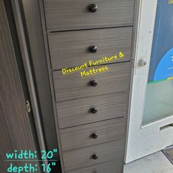 New Tall Gray 7 Large Drawer Dresser Chest