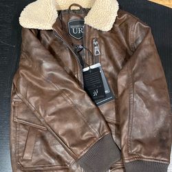 New Kids Urban republic Brown Leather Jacket 5-6 Y