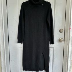 SHEIN MIDI Sweater Dress Turtleneck Black Knit Dress Size M