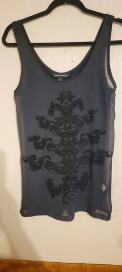 Rock & Republic Gray Sheer Tank Top