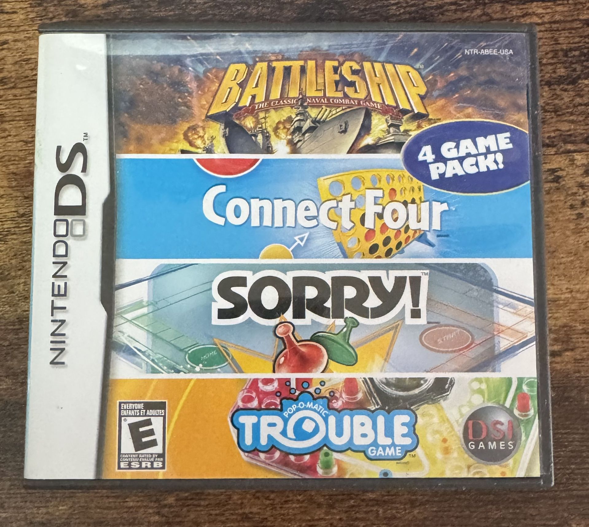 Nintendo DS 4 Pack Trouble Sorry Connect Four Battleship Game in Case just $7