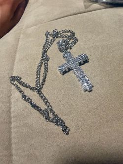 Christian Cross Pendant & Chain ( Jesus Piece )