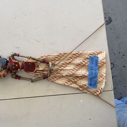 Vintage Indonesian Wayang Golek Hand-Carved Wooden Rod Puppet 