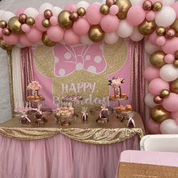 Minnie Mouse Party Decorations , Balloons Garland Decor , Balloons Arch , Party Deo