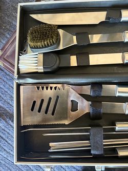 Stainless Steel BBQ Grill Tool Set with Case