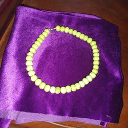 Beaded Choker, Bright Green Beads