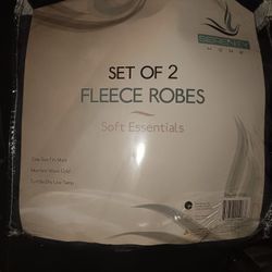 Soft Essentials Set Of Two Fleece Robes 💯% Brand New Never Opened!